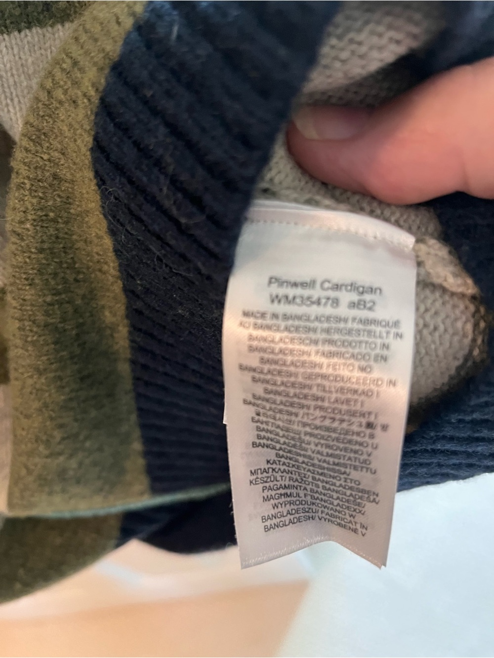 Seasalt Cornwell Striped Olive & Cream Button-Front Sweater Cardigan - Picture 8 of 10